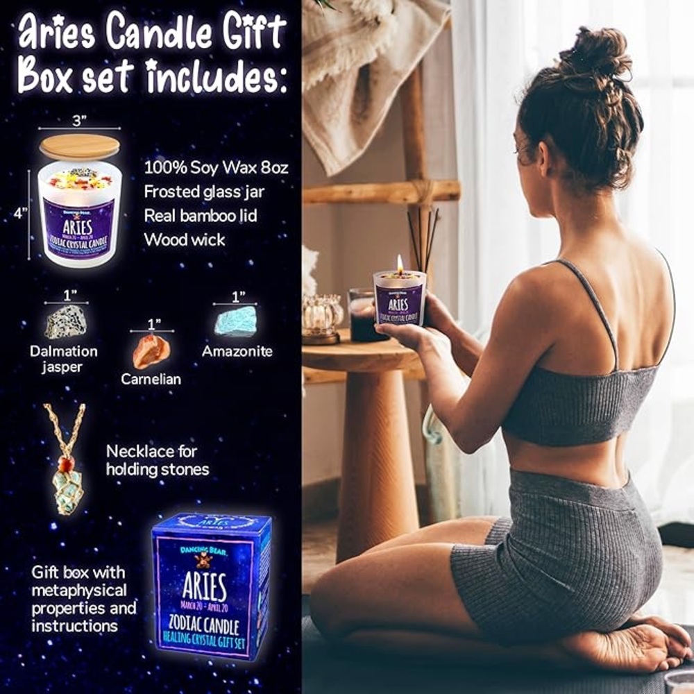 Zodiac Crystal Candle - Picture 3 of 3